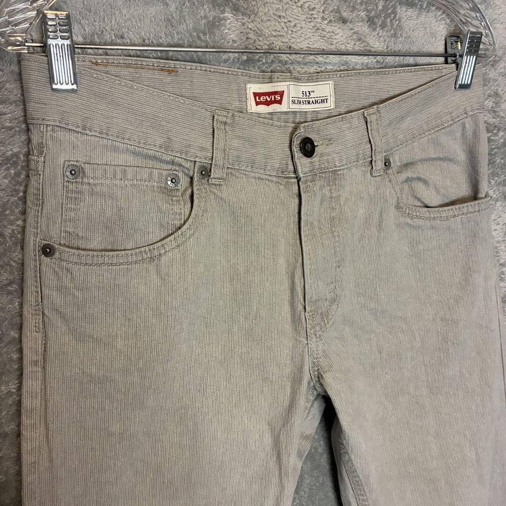 Levis 513 Boys Slim Straight Pinstripe Jeans 18 Classic Everyday Basic Mid Rise